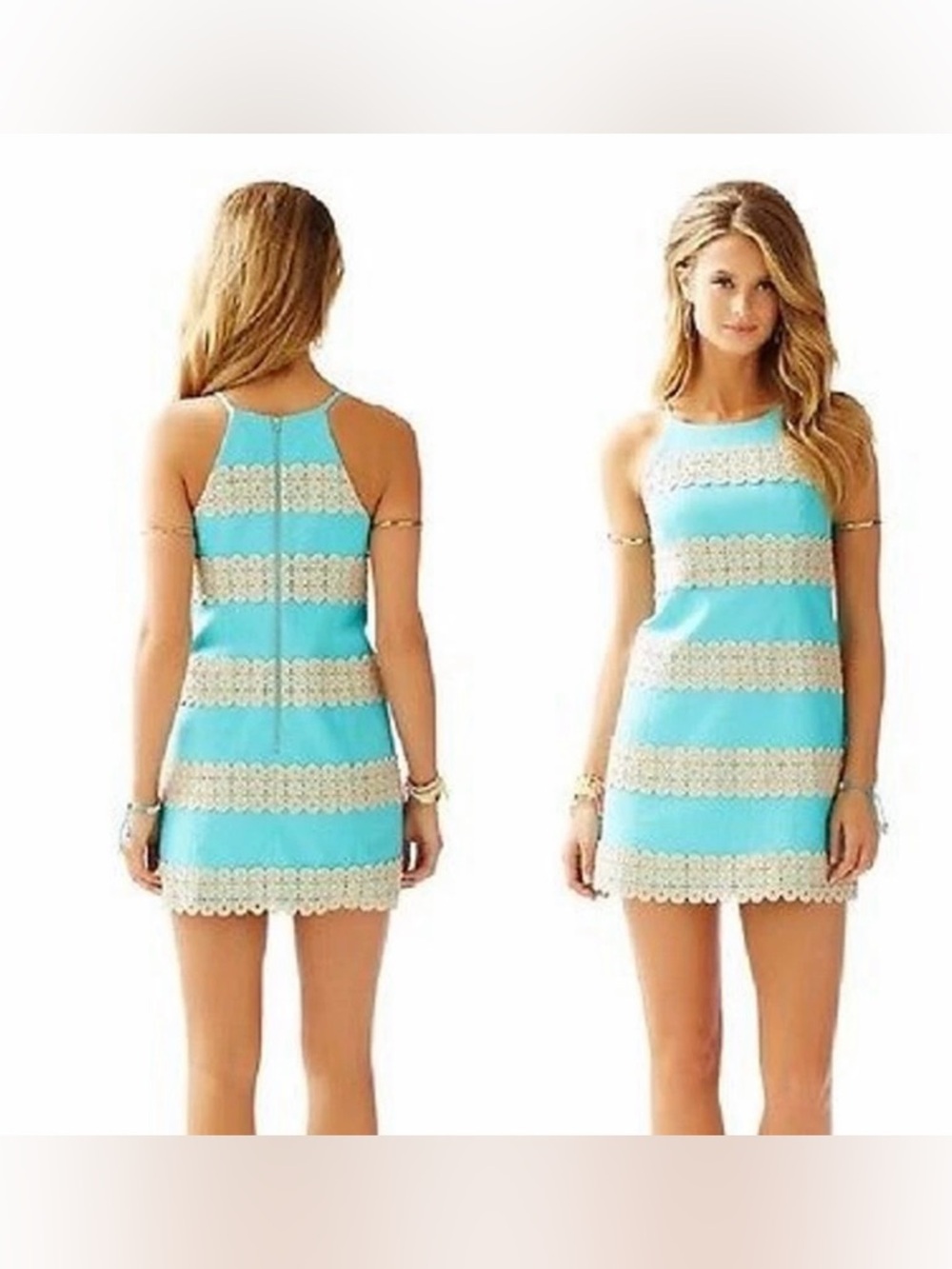 Lilly Pulitzer Annabelle Shorely Turquoise Shift Dress Size 6